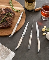 French Home Laguiole Connoisseur 4-Piece Steak Knife Set with Handles