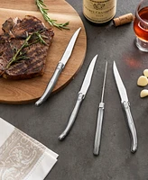 French Home Laguiole Connoisseur 4-Piece Steak Knife Set with Stainless-Steel Handles