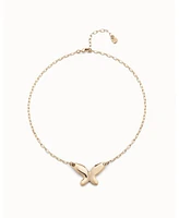 UNOde50 18k Gold Plated Metal Alloy Chain with Central Butterfly