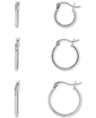 Polished Hoop Earrings Set in 18k Gold over Sterling Silver, Created for Macy's