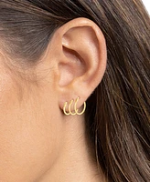 Polished Hoop Earrings Set in 18k Gold over Sterling Silver, Created for Macy's