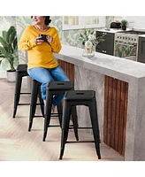 Sugift 24 Inch Set of 4 Tolix Style Counter Height Barstool Stackable Chair