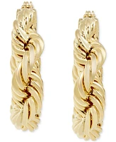 Macy's Chunky Rope Chain Hoop Earrings in 10k Gold