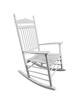 Slickblue White Adult Rocking Chair for Balcony or Porch, Stylish Outdoor Seating for Relaxation