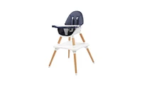 Slickblue Toddler Childrens High Dining Chair Detachable Two-In-One Table And Chair Navy Blue