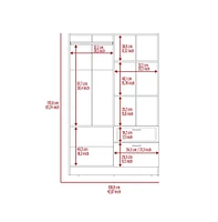 Depot E-Shop Itaca Armoire, Double Door Cabinet, One Drawer, Five Interior Shelves, Rod, Black / White