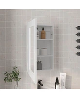 Kiana Medicine Cabinet, 1 Door, 3 Shelves, 25.70" H, 1 Mirror, Black Wengue