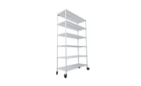 Slickblue 6-Tier Heavy-Duty Nsf Metal Wire Shelving Unit with Wheels