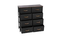 Slickblue 4-Tier Wide Drawer Dresser, Gray Storage Unit with 8 Fabric Drawers, Metal Frame & Wooden Top for Closets