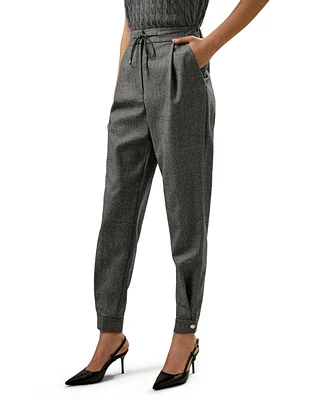 Lilysilk Women's Glen Flex Worsted Wool Trousers