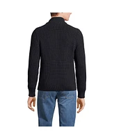 Lands' End Men's Long Sleeve Shaker Mock Full Zip Sweater