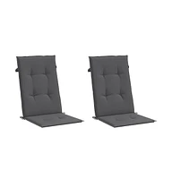 vidaXL Garden Highback Chair Cushions pcs Anthracite 47."x19.7"x1." Fabric