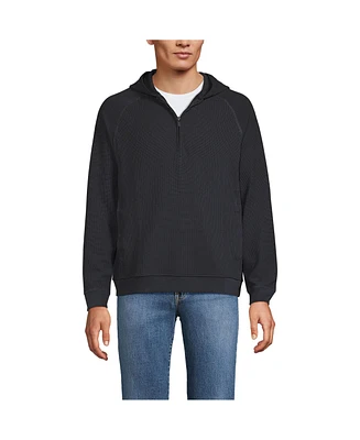 Lands' End Men's Long Sleeve Waffle Quarter Zip Hoodie