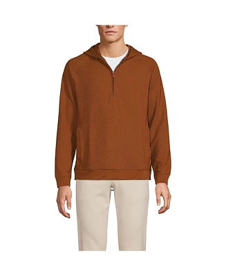 Lands' End Men's Long Sleeve Waffle Quarter Zip Hoodie