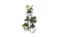 Slickblue 4 Potted Rounded Flower Metal Shelves Plant Pot Stand