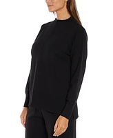 Three Dots Women's Jodie High-Neck Front-Seam Sweater