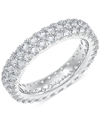 Diamond Double Row Eternity Ring (2 ct. t.w.) Platinum, 14k White Gold, or Rose Created for Macy's