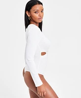 Bar Iii Women's Cutout Long-Sleeve Bodysuit, Exclusively at Macy's