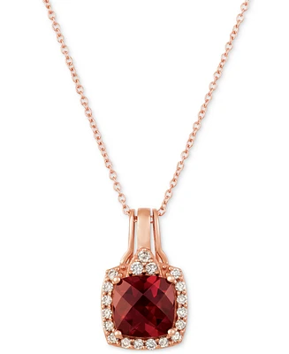 Le Vian Garnet (2-1/3 ct. t.w.) & Nude Diamond (1/4 ct. t.w.) 20" Adjustable Pendant Necklace in 14k Rose Gold