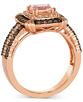 Le Vian Morganite (5/8 ct. t.w.) & Diamond (3/4 ct. t.w.) Halo Ring in 14k Rose Gold