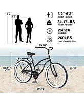 Streamdale Furniture Men's Single-Speed Cruiser Bike Comfortable and Stylish