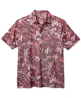 Tommy Bahama Men's Midnight Excursions Short Sleeve Jacquard Floral Print Polo Shirt