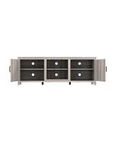 Streamdale Furniture Tv Stand Storage Media Console Entertainment Center With Two Doors, Walnut