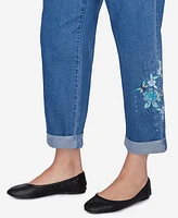 Alfred Dunner Plus Lake Victoria Embroidered Super Stretch Ankle Jean