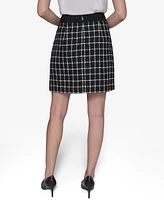 Karl Lagerfeld Paris Women's Windowpane Mini Skirt