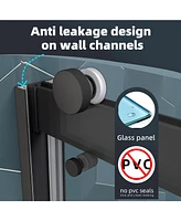 Streamdale Furniture Bypass Shower Door, Reversible Opening, 56"-60" x 74