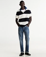 Tommy Hilfiger Men's Relaxed-Fit Stripe Rugby Polo