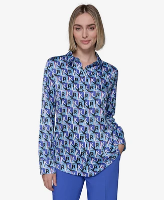 Karl Lagerfeld Paris Women's Logo-Print Shirt