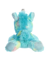 Aurora Small Blueberryripple Unicorn Bright Fancies Vibrant Plush Toy Blue 7"