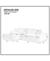 Streamdale Furniture Modern Minimalist L-Shape Sleeper Sofa with Free Combination