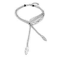 UNOde50 Sterling Silver Larger Feather-Shaped Piece Necklace