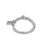 UNOde50 Sterling Silver Tubular Piece Beads Message Bracelet