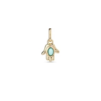 UNOde50 Hand Shape Metal Alloy Charm with Murano Crystal