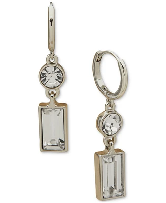 Karl Lagerfeld Paris Crystal Mixed Cut Double Stone Drop Earrings