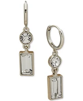 Karl Lagerfeld Paris Crystal Mixed Cut Double Stone Drop Earrings