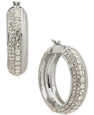 Karl Lagerfeld Paris Pave Small Hoop Earrings, 0.85"