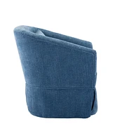 Streamdale Furniture Degree Swivel Accent Armchair Linen Blend Blue