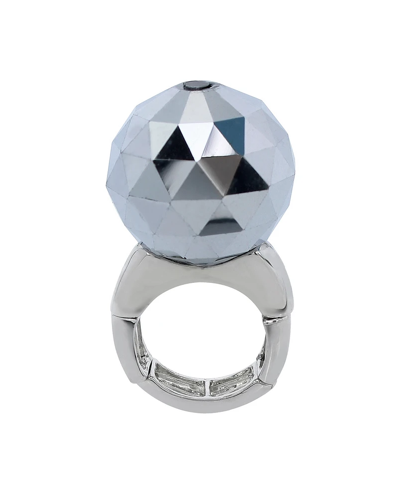 Betsey Johnson Faux Stone Midnight Magic Disco Ball Cocktail Ring