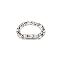 UNOde50 Sterling Silver-Plated Metal Medium Treaded Bearded Chain Bracelet