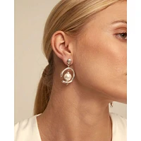 UNOde50 Sterling Silver Metal Clad and Cultivated Pearl Earring