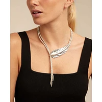 UNOde50 Sterling Silver Larger Feather-Shaped Piece Necklace