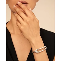 UNOde50 Sterling Silver-Plated Metal Alloy Safety Pin Clasp Bracelet