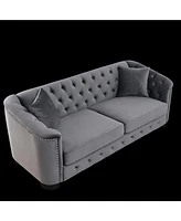 Streamdale Furniture 3-seater + 3-seater Combination sofa.Velvet Grey