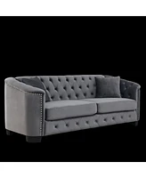 Streamdale Furniture 3-seater + 3-seater Combination sofa.Velvet Grey