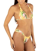 Hurly Juniors Printed Triangle Bikini Top Bottoms