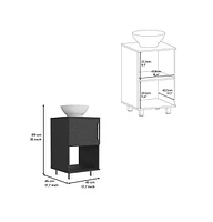 Depot E-Shop Pittsburgh Single Bathroom Vanity, One Open Shelf, Single Door Cabinet, Black